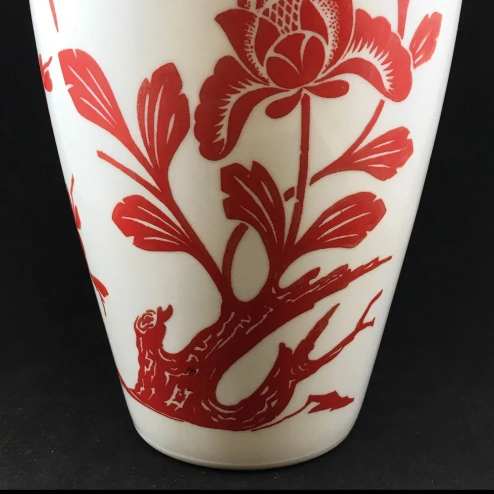 VTG 1940s White & Red Anchor Hocking
Vitrock Milk Glass
Flowers Birds EUC - Picture 6 of 8